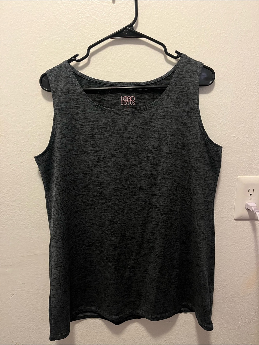 Logo Lotus Charcoal Gray Scoop Tank
